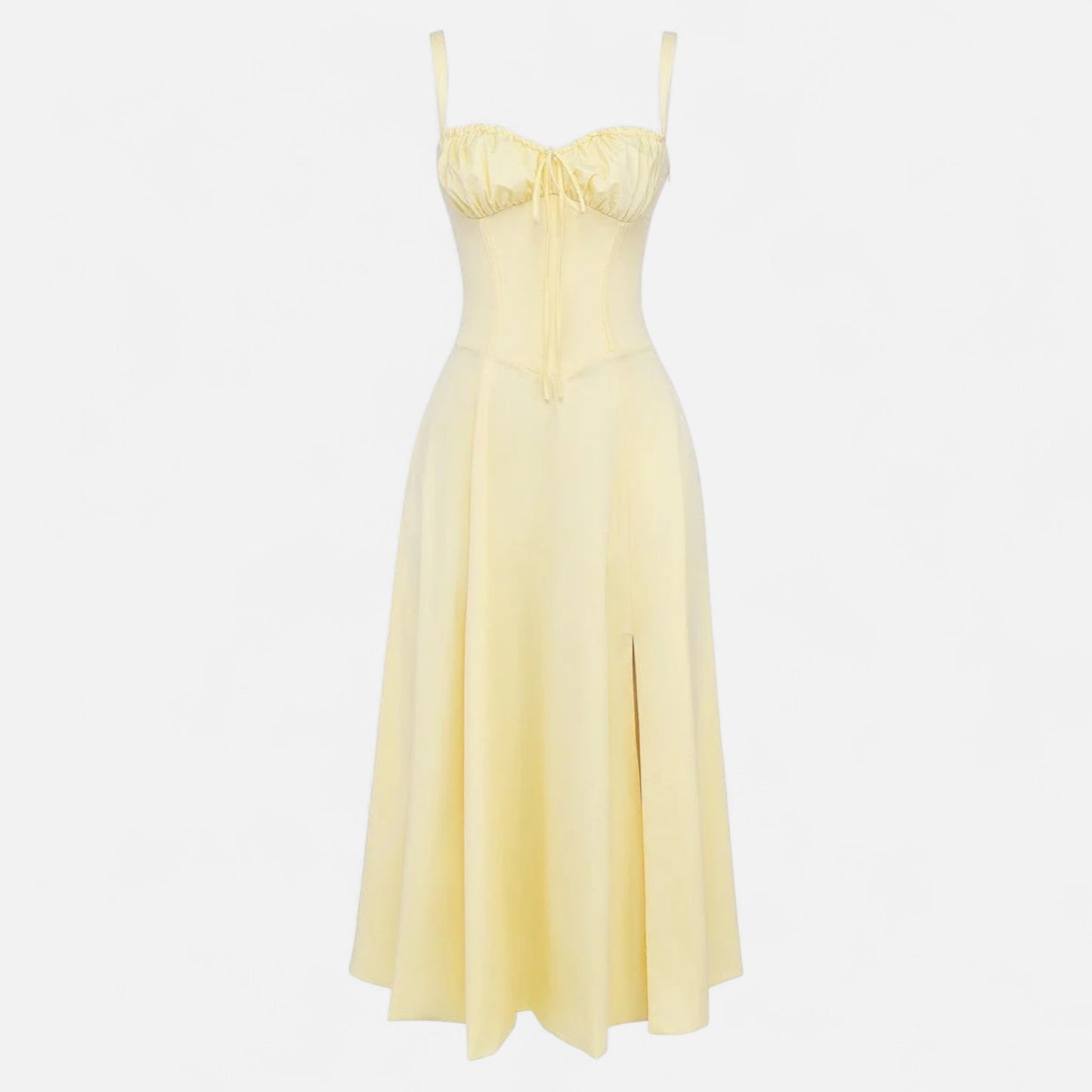 Ritouh | Women’s Summer Midi Dress – Sleeveless with Drawstring Fit