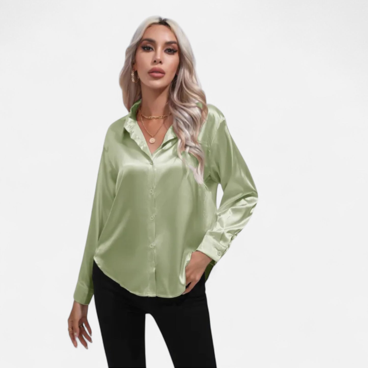 Ritouh | Women’s Silky Satin Shirt – Timeless Fit, Luxurious Texture