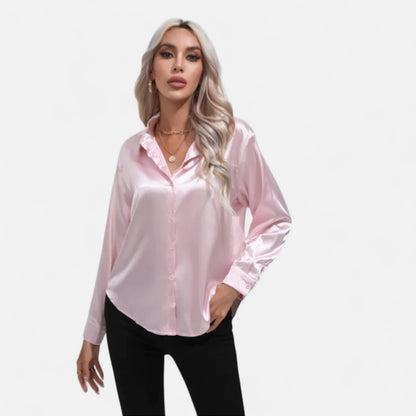 Ritouh | Women’s Silky Satin Shirt – Timeless Fit, Luxurious Texture