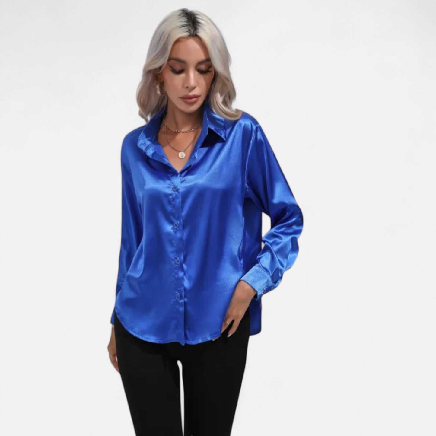 Ritouh | Women’s Silky Satin Shirt – Timeless Fit, Luxurious Texture