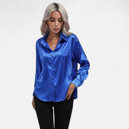 Ritouh | Women’s Silky Satin Shirt – Timeless Fit, Luxurious Texture