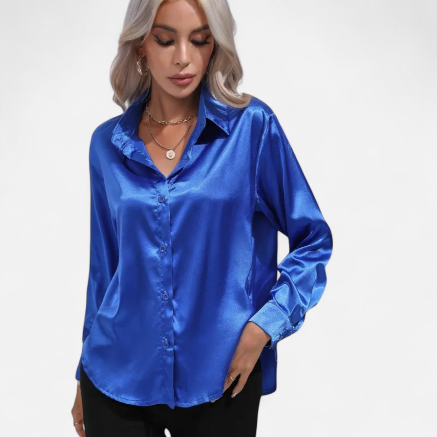 Ritouh | Women’s Silky Satin Shirt – Timeless Fit, Luxurious Texture