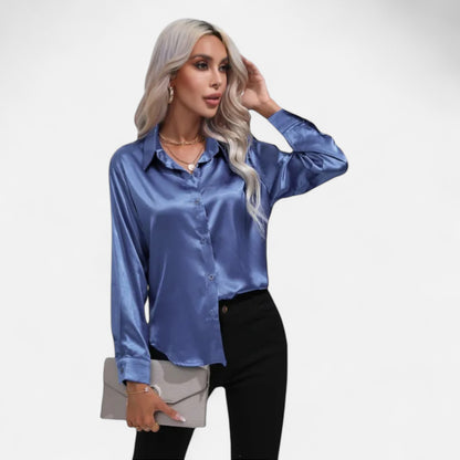Ritouh | Women’s Silky Satin Shirt – Timeless Fit, Luxurious Texture
