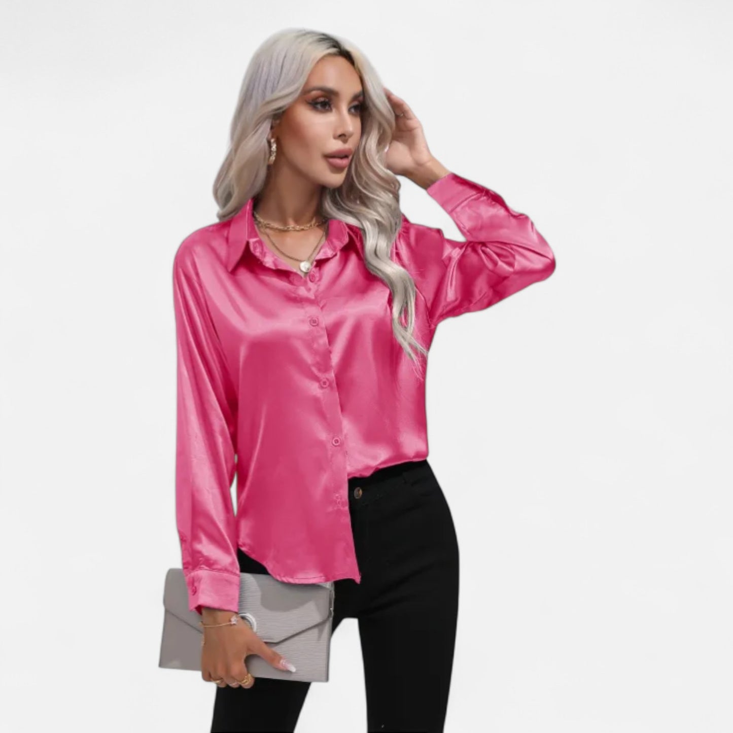Ritouh | Women’s Silky Satin Shirt – Timeless Fit, Luxurious Texture