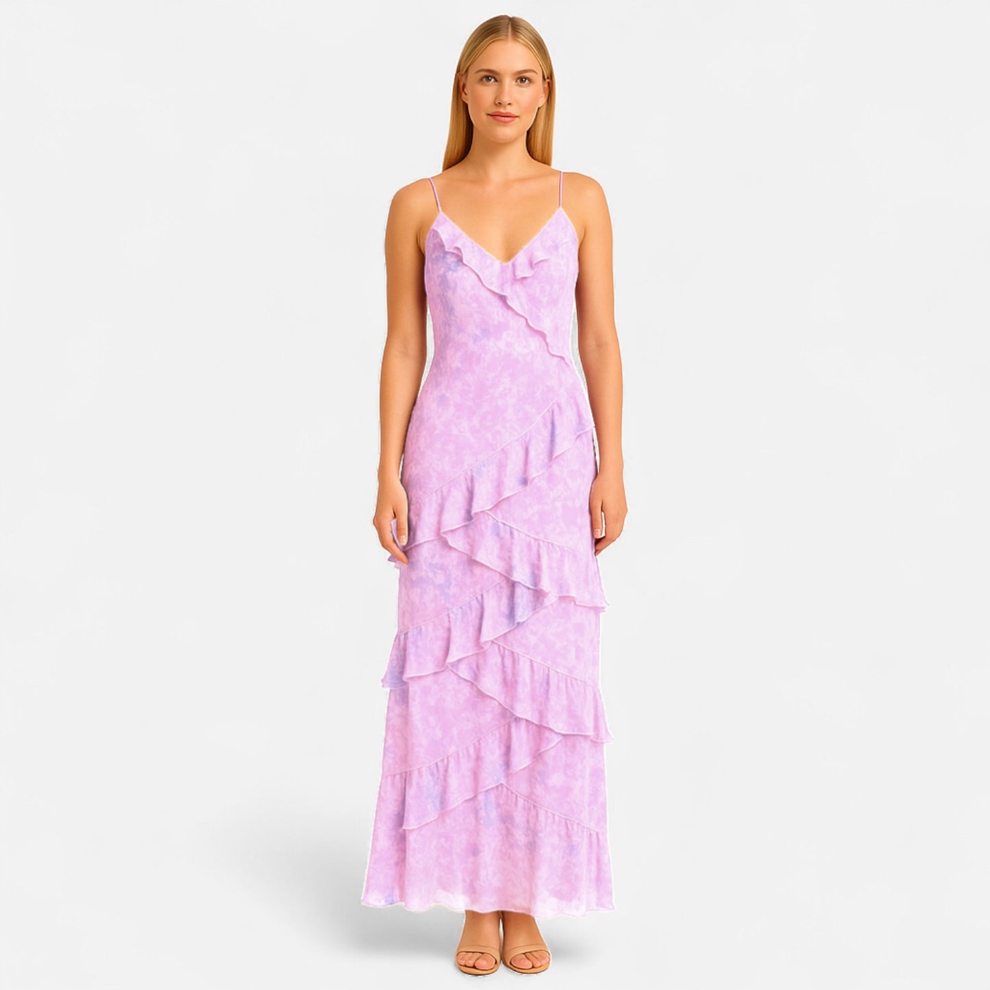 Ritouh | Women’s Graceful Maxi Dress – Airy Ruffles, Elegant Silhouette