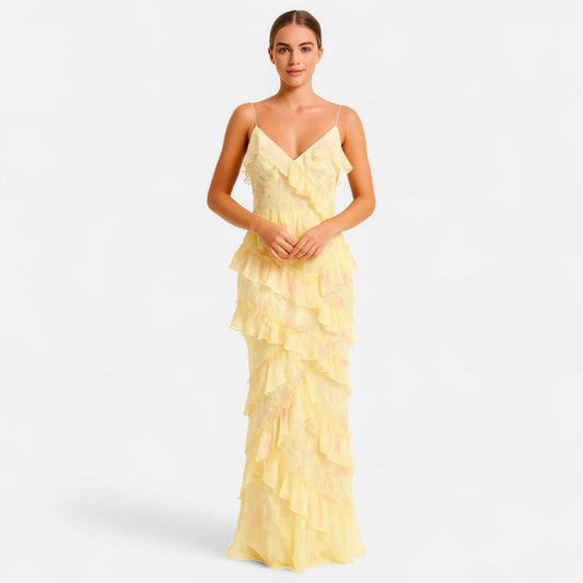 Ritouh | Women’s Graceful Maxi Dress – Airy Ruffles, Elegant Silhouette