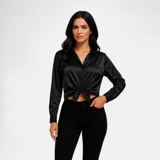 Ritouh | Women’s Silky Satin Shirt – Timeless Fit, Luxurious Texture