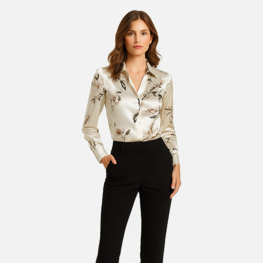 Ritouh | Women’s Magnolia Print Blouse – Effortless Grace in Every Thread