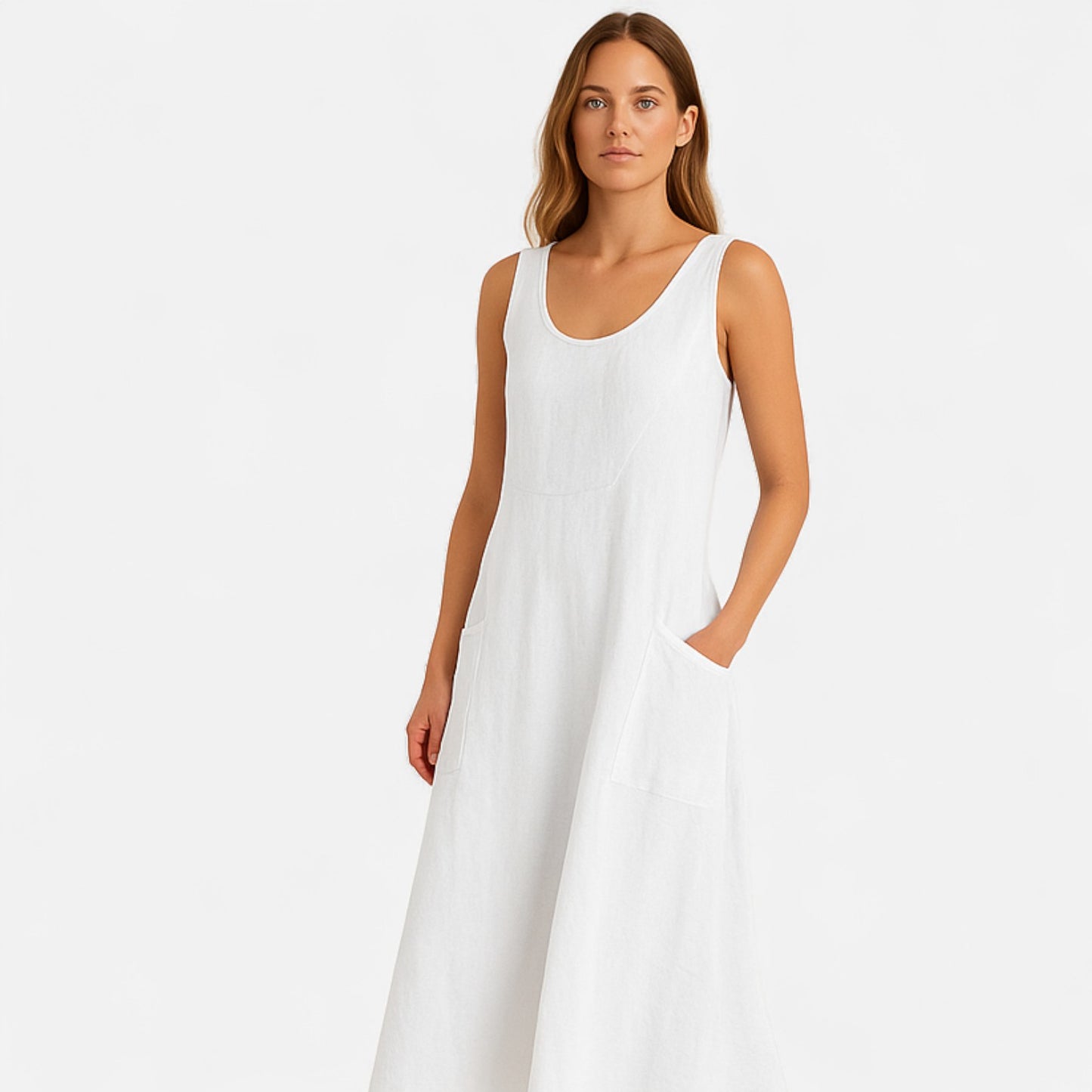Ritouh | Women’s Relaxed Linen Dress – Lightweight Comfort, Timeless Style