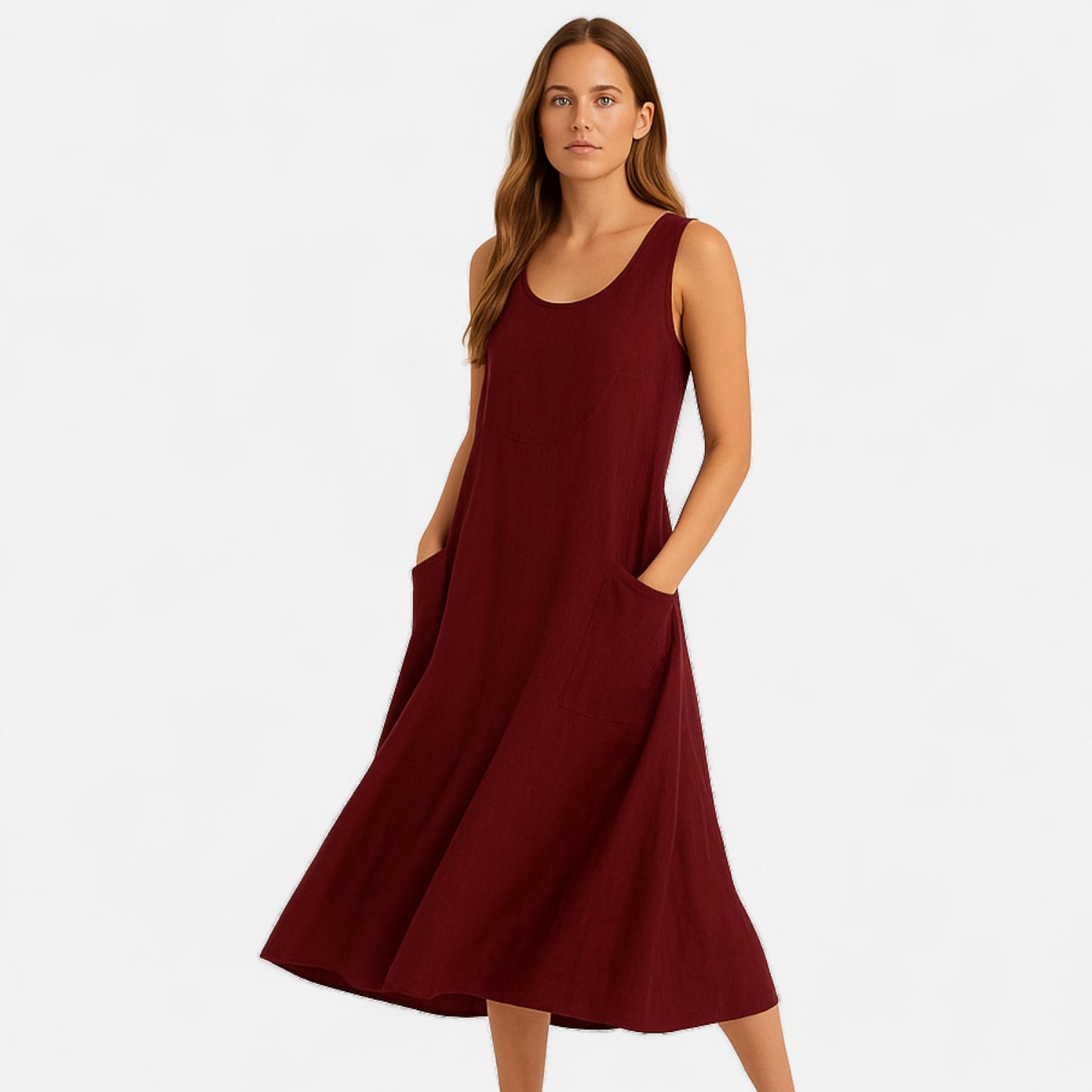 Ritouh | Women’s Relaxed Linen Dress – Lightweight Comfort, Timeless Style