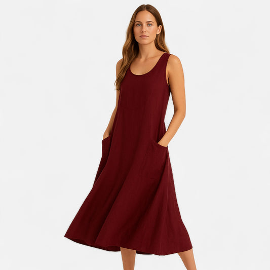 Ritouh | Women’s Relaxed Linen Dress – Lightweight Comfort, Timeless Style