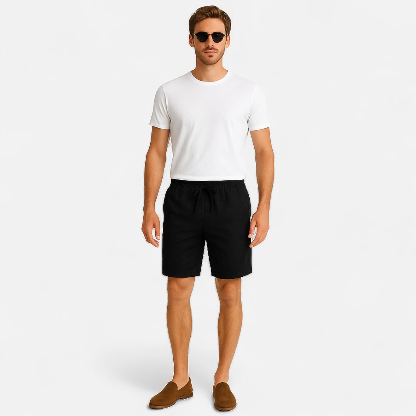 Ritouh | Men’s Linen Drawstring Shorts – Relaxed Fit for Summer