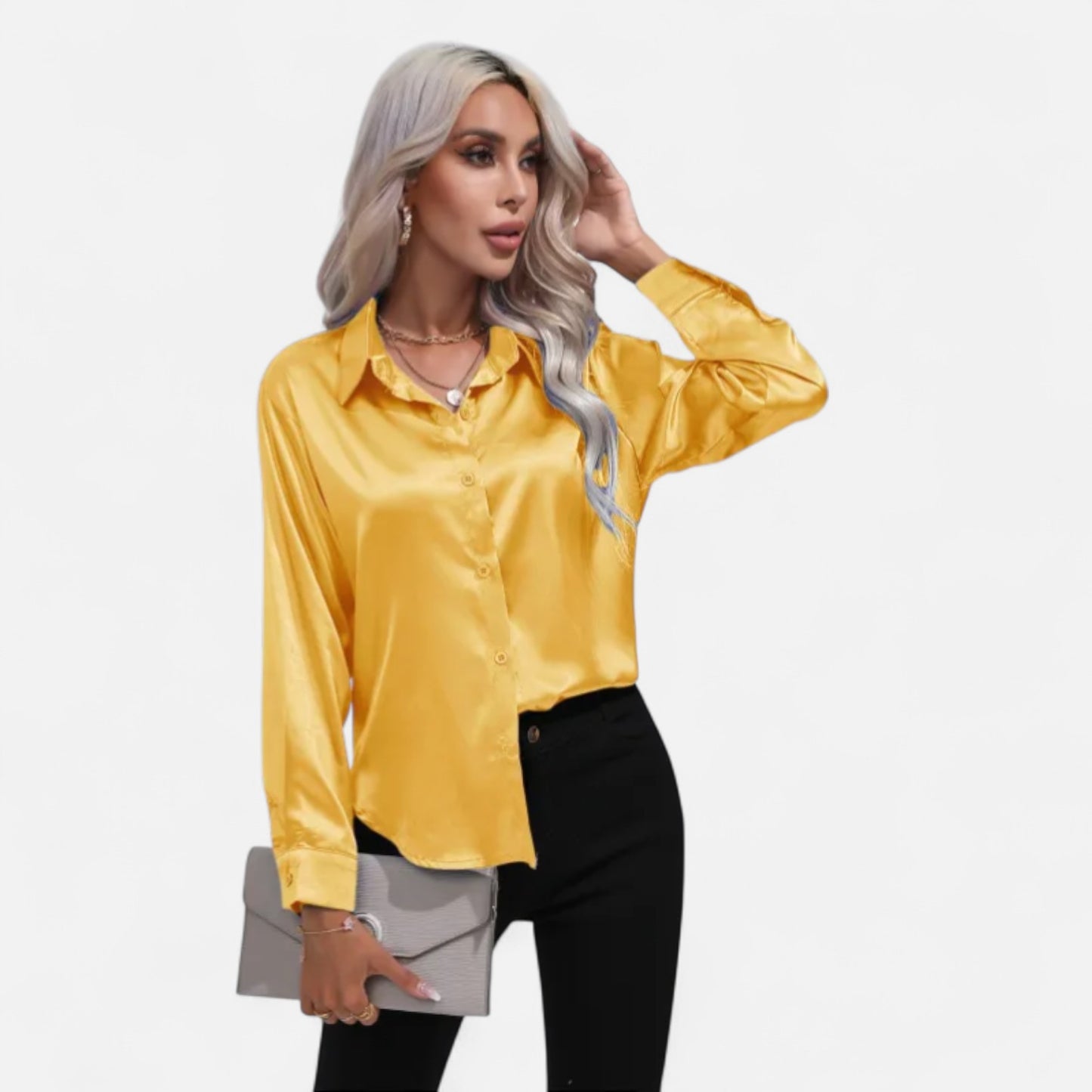 Ritouh | Women’s Silky Satin Shirt – Timeless Fit, Luxurious Texture