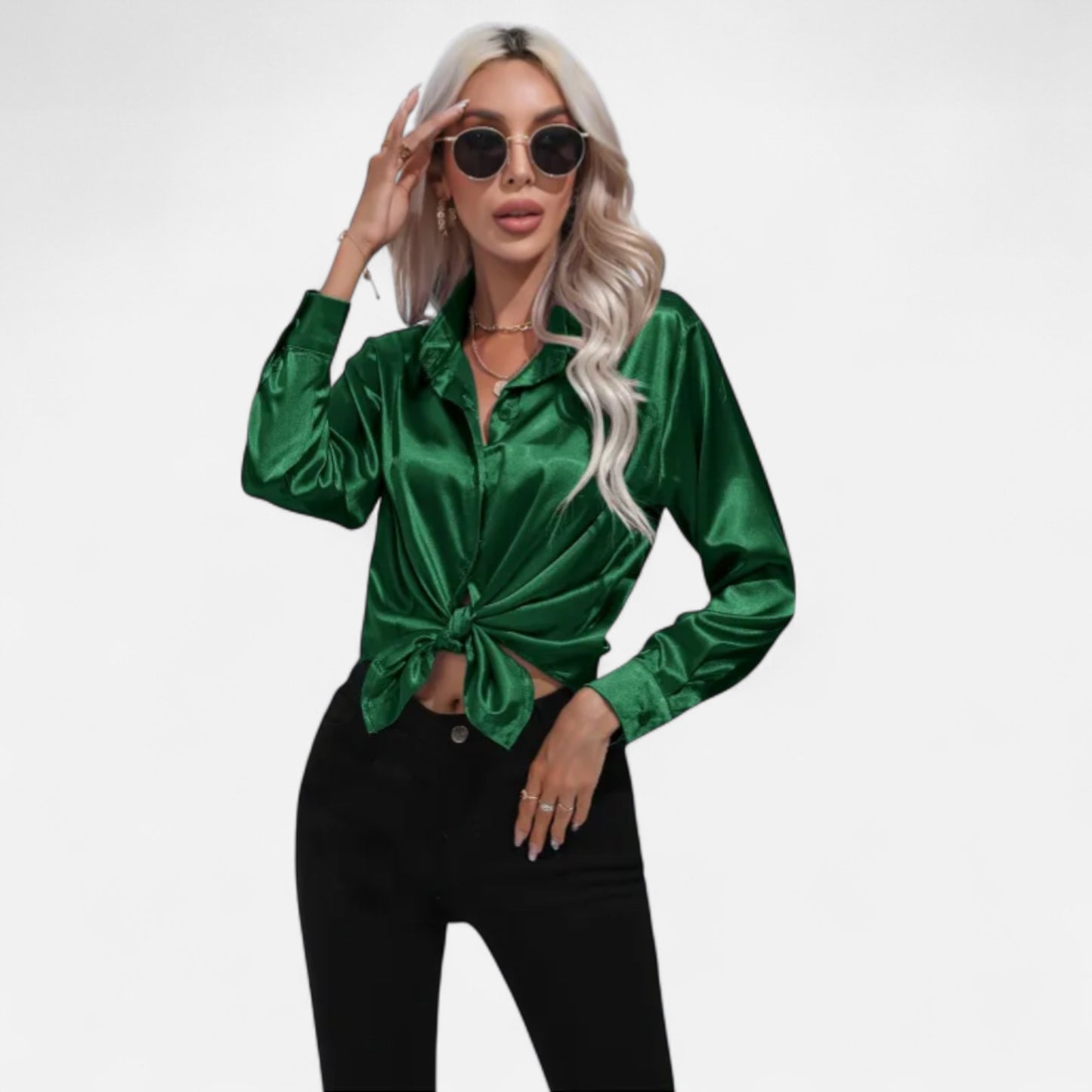 Ritouh | Women’s Silky Satin Shirt – Timeless Fit, Luxurious Texture