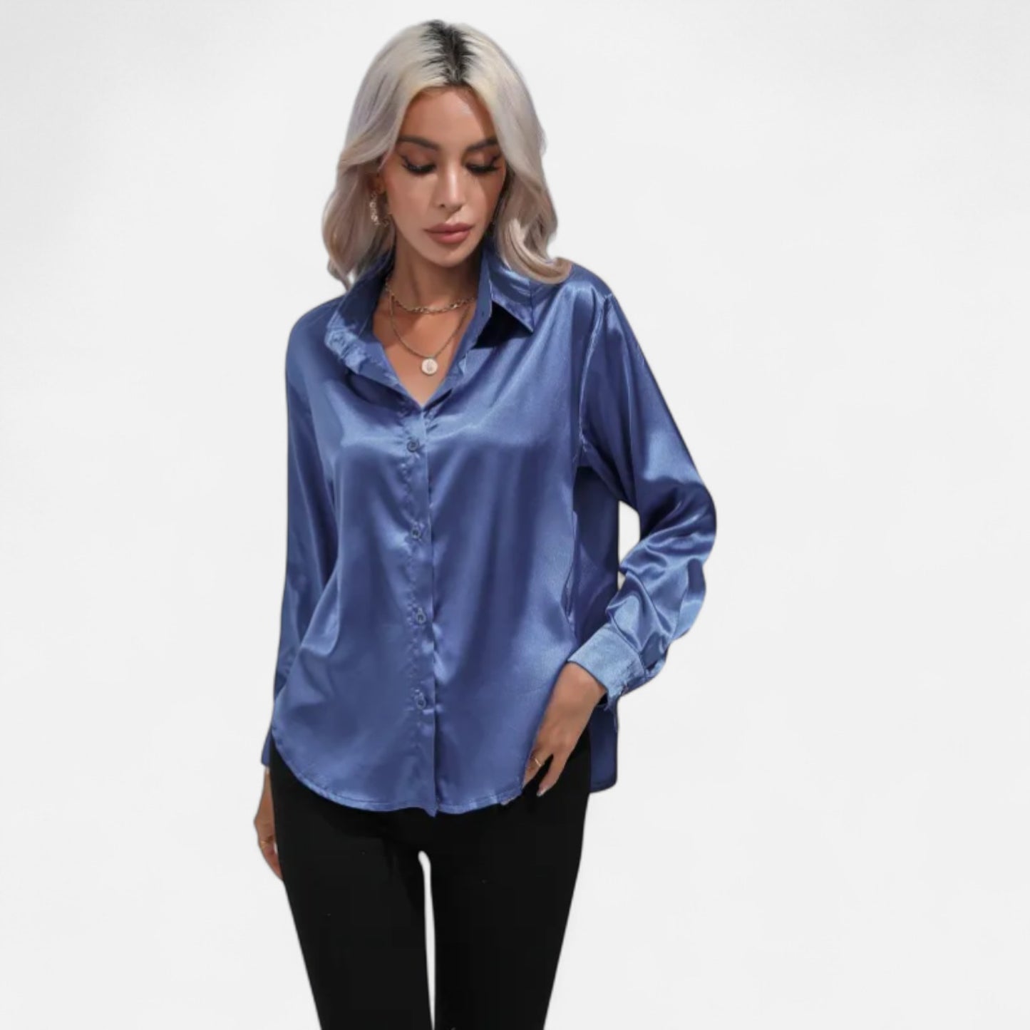 Ritouh | Women’s Silky Satin Shirt – Timeless Fit, Luxurious Texture