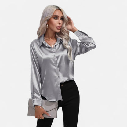 Ritouh | Women’s Silky Satin Shirt – Timeless Fit, Luxurious Texture