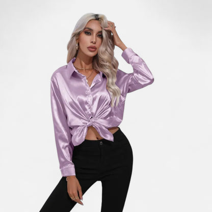 Ritouh | Women’s Silky Satin Shirt – Timeless Fit, Luxurious Texture
