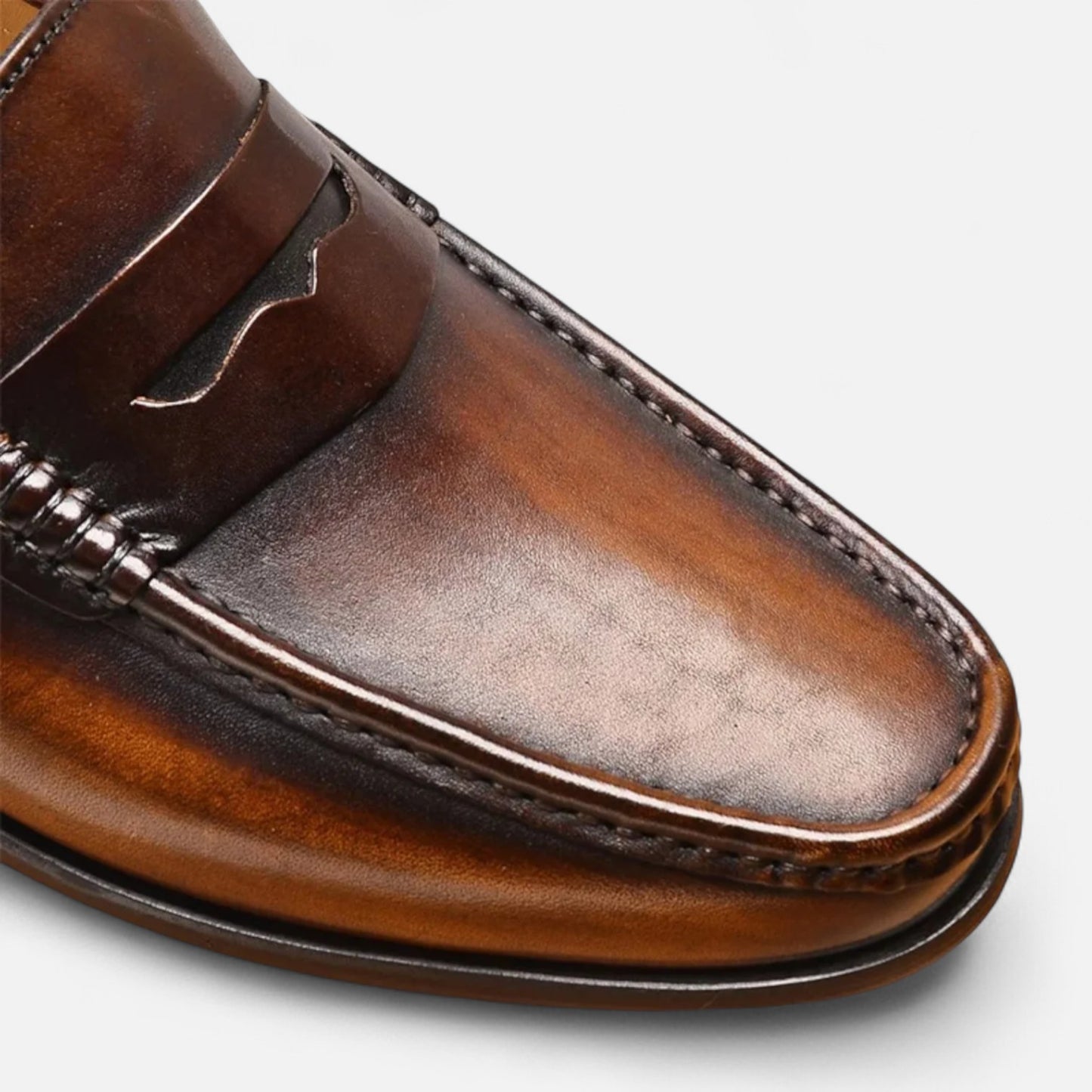 Ritouh | Men’s Leather Penny Loafers – Timeless Black Elegance