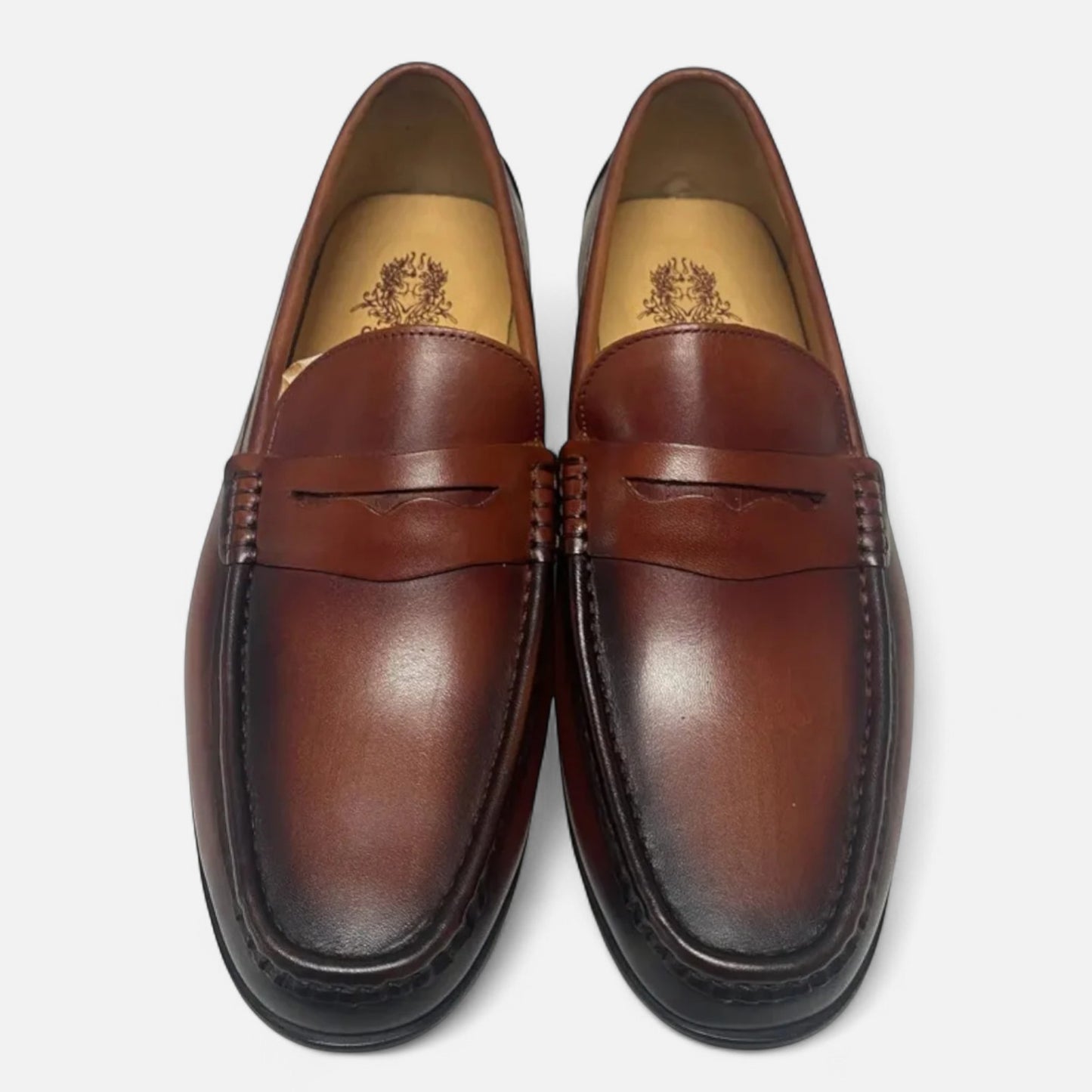 Ritouh | Men’s Leather Penny Loafers – Timeless Black Elegance