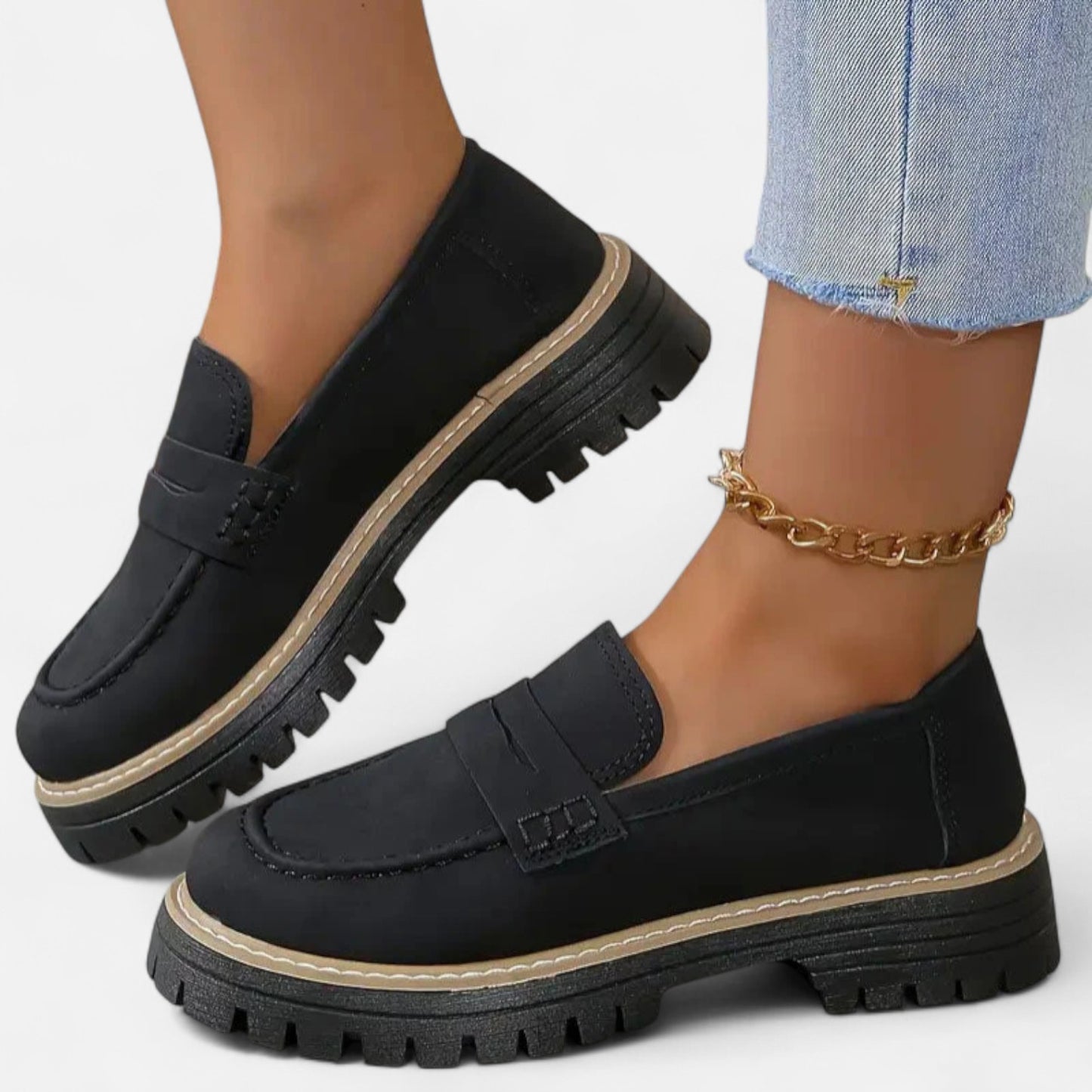 Ritouh | Women’s Suede Chunky Loafers – Casual Elegance, All-Day Ease