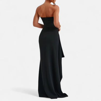 Ritouh | Women’s Strapless Maxi Dress – High Split & Sculpted Elegance