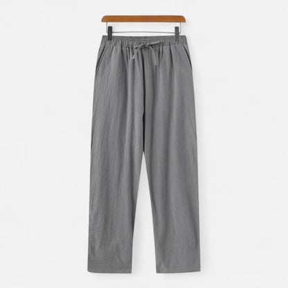 Ritouh | Men’s Linen-Cotton Trousers – Relaxed Fit, Elastic Waist