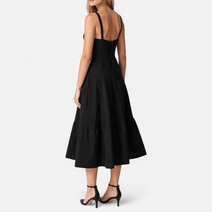Ritouh | Women’s Summer Midi Dress – Sleeveless with Drawstring Fit