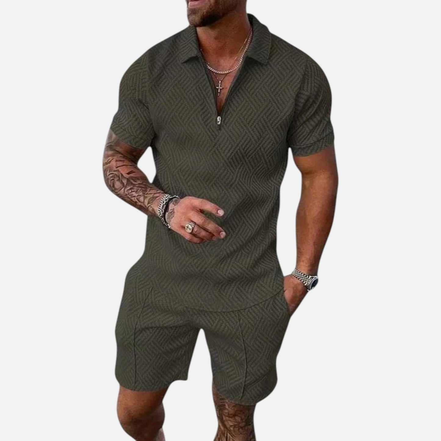 Ritouh | Men’s Polo & Shorts Set – Refined Casual Coordination