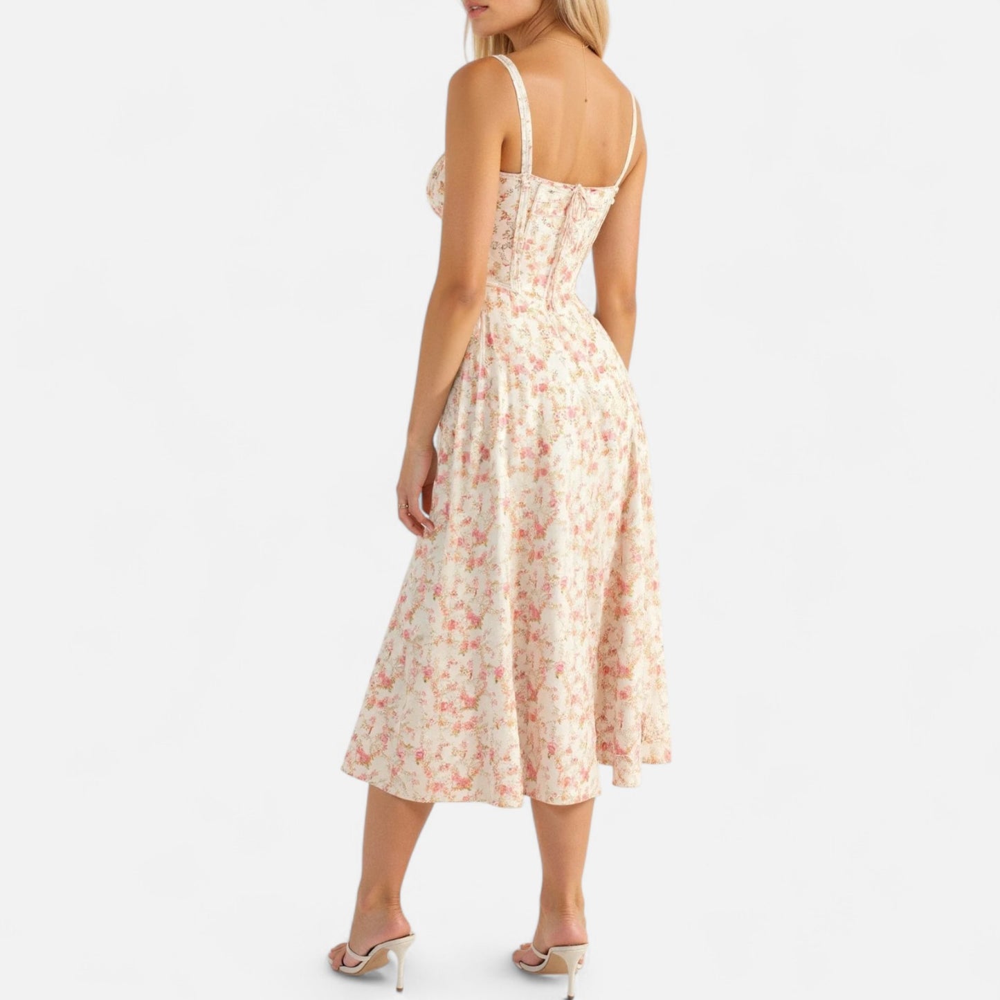 Ritouh | Women’s Summer Midi Dress – Sleeveless with Drawstring Fit