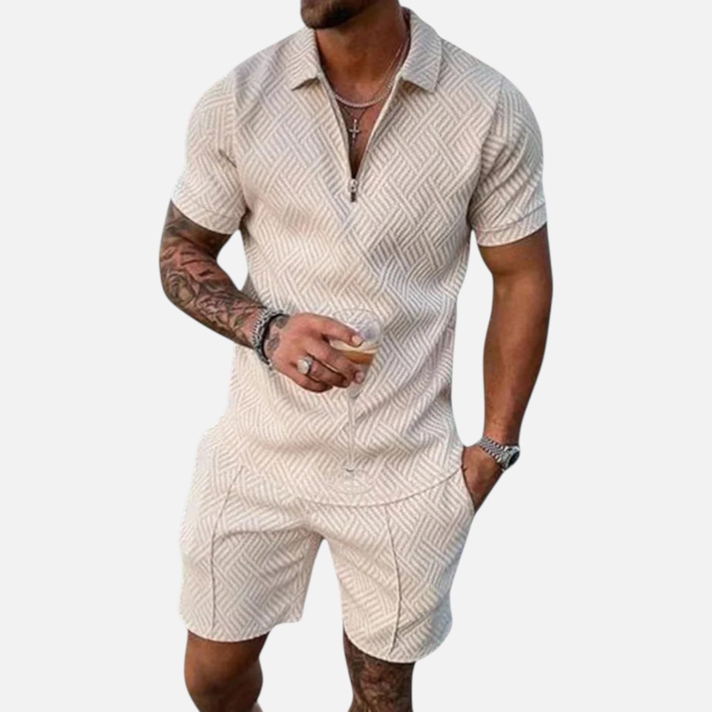 Ritouh | Men’s Polo & Shorts Set – Refined Casual Coordination