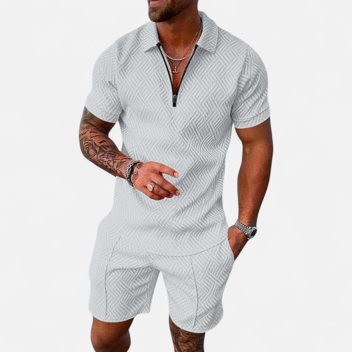 Ritouh | Men’s Polo & Shorts Set – Refined Casual Coordination