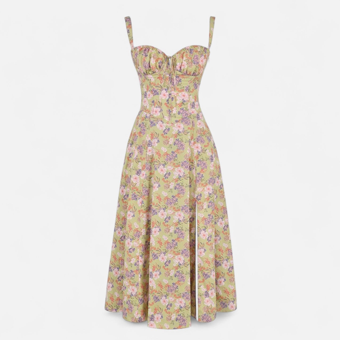 Ritouh | Women’s Summer Midi Dress – Sleeveless with Drawstring Fit
