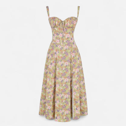 Ritouh | Women’s Summer Midi Dress – Sleeveless with Drawstring Fit