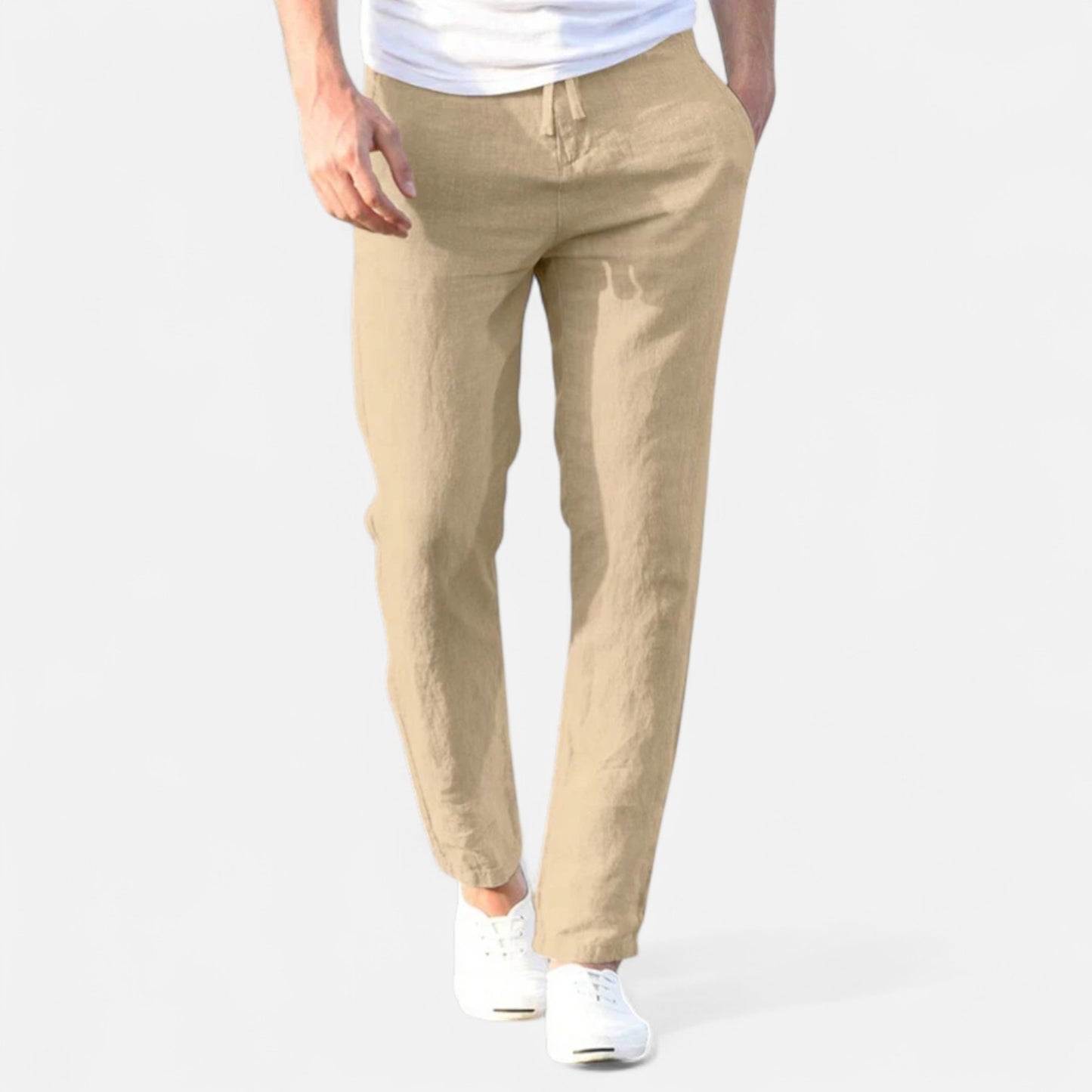 Ritouh | Men’s Linen-Cotton Trousers – Relaxed Fit, Elastic Waist