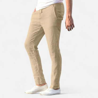 Ritouh | Men’s Linen-Cotton Trousers – Relaxed Fit, Elastic Waist