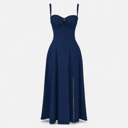Ritouh | Women’s Summer Midi Dress – Sleeveless with Drawstring Fit