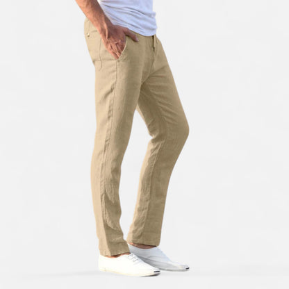 Ritouh | Men’s Linen-Cotton Trousers – Relaxed Fit, Elastic Waist