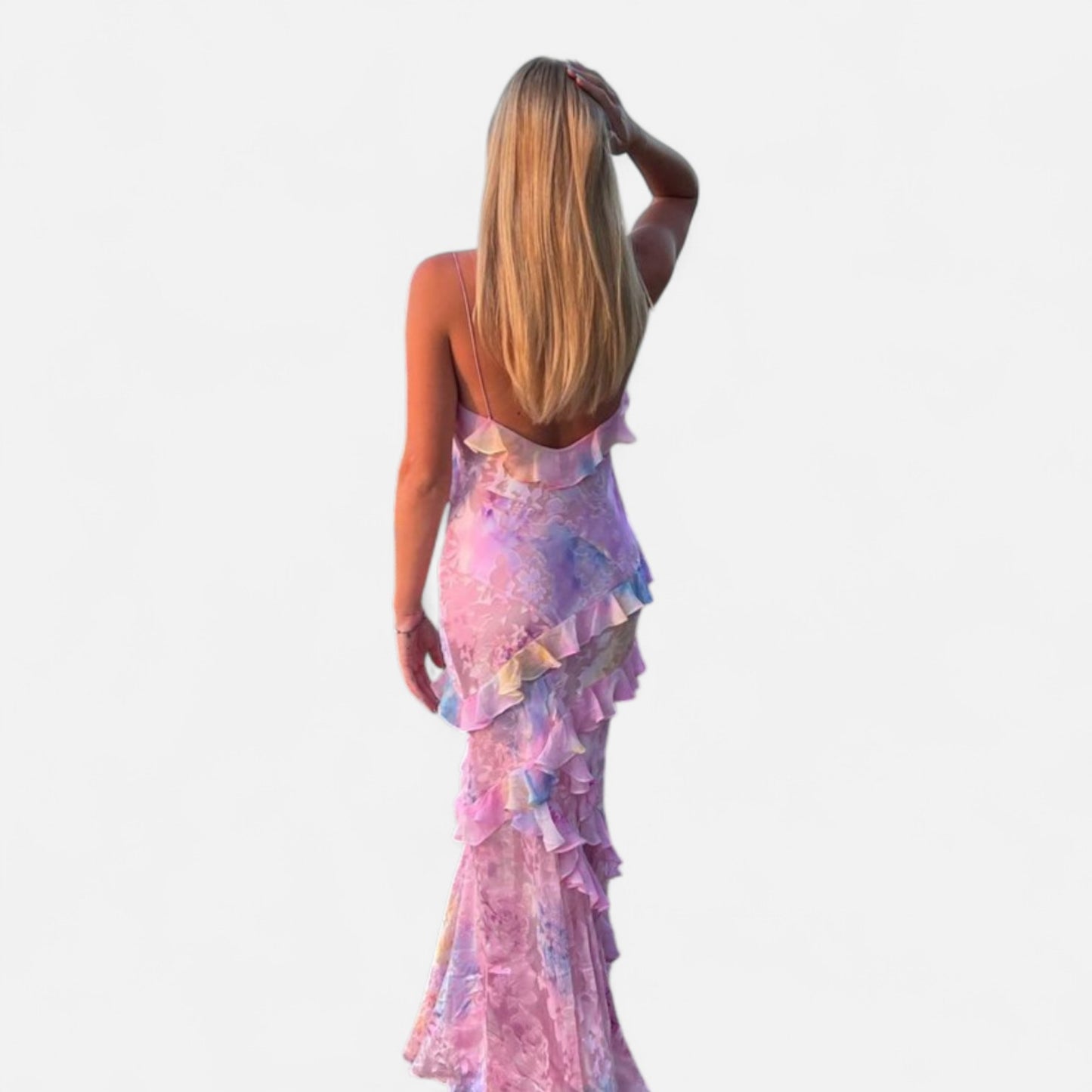 Ritouh | Women’s Graceful Maxi Dress – Airy Ruffles, Elegant Silhouette