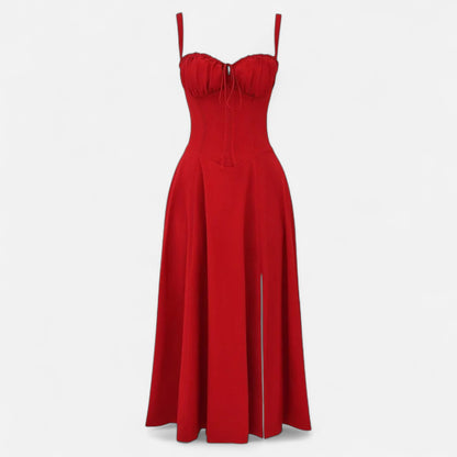 Ritouh | Women’s Summer Midi Dress – Sleeveless with Drawstring Fit