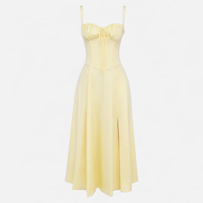 Ritouh | Women’s Summer Midi Dress – Sleeveless with Drawstring Fit