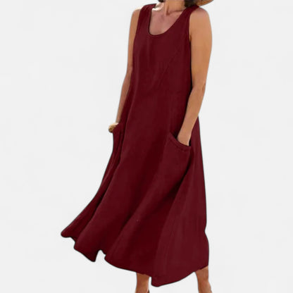 Ritouh | Women’s Relaxed Linen Dress – Lightweight Comfort, Timeless Style
