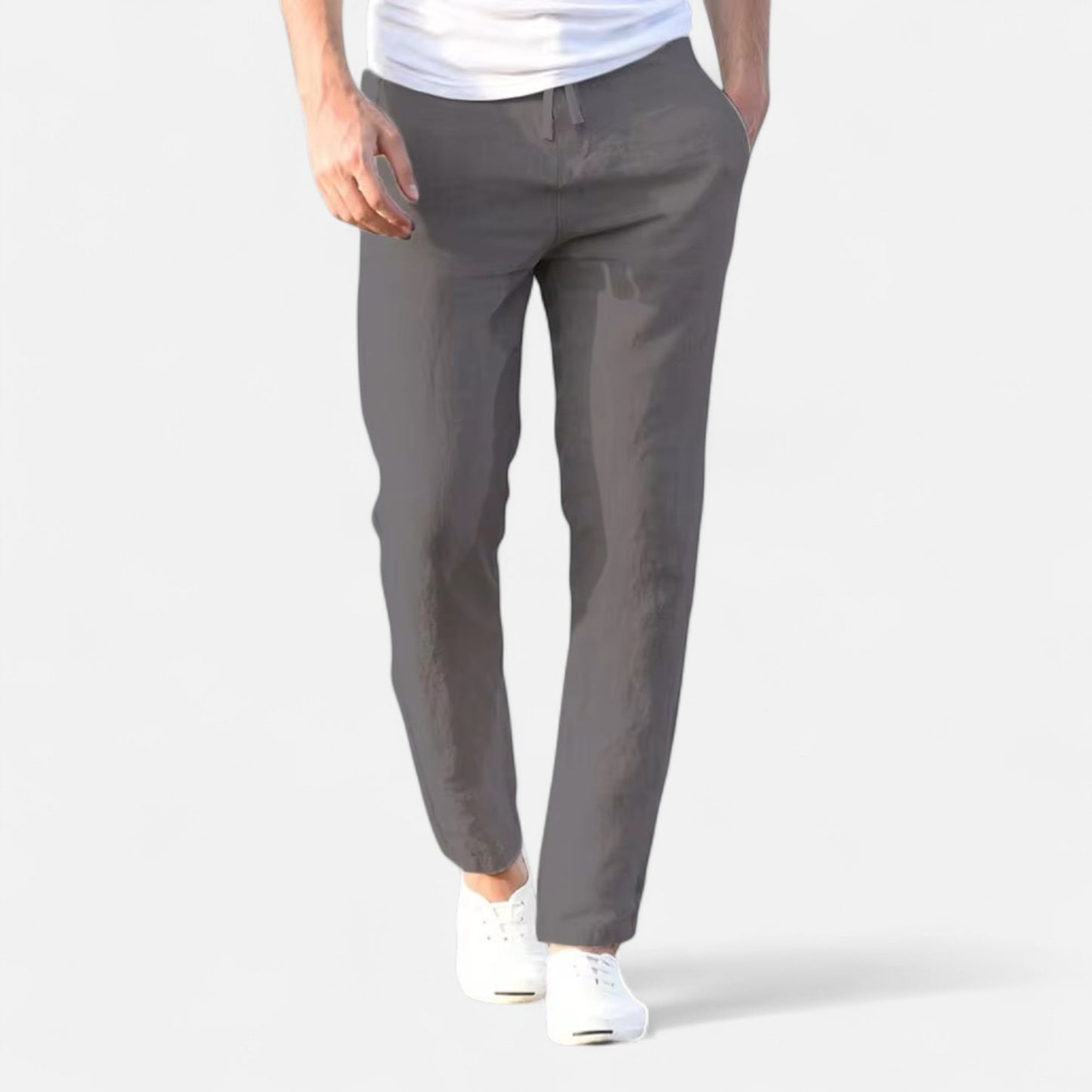Ritouh | Men’s Linen-Cotton Trousers – Relaxed Fit, Elastic Waist