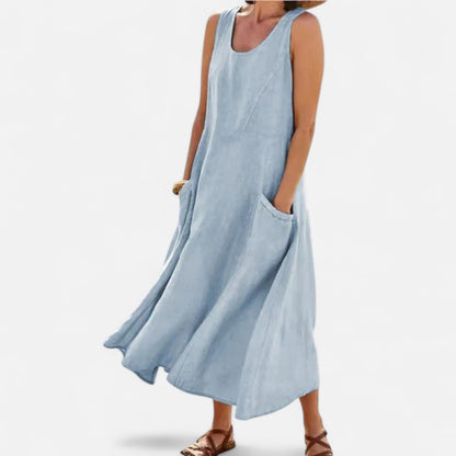 Ritouh | Women’s Relaxed Linen Dress – Lightweight Comfort, Timeless Style