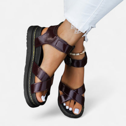 Ritouh | Women’s Roman Sandals – Chunky Sole & Cross-Strap Comfort