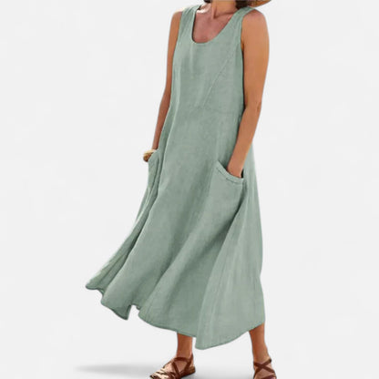Ritouh | Women’s Relaxed Linen Dress – Lightweight Comfort, Timeless Style