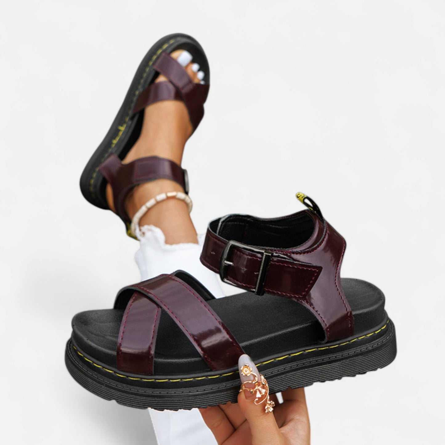 Ritouh | Women’s Roman Sandals – Chunky Sole & Cross-Strap Comfort