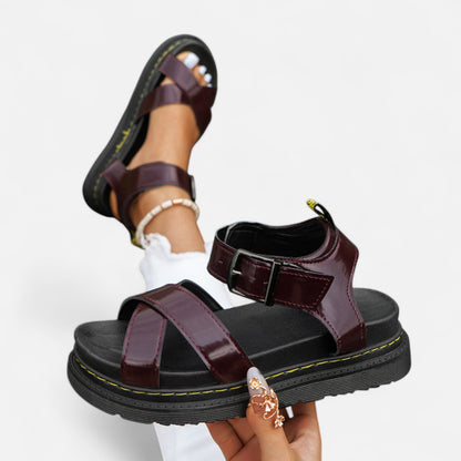 Ritouh | Women’s Roman Sandals – Chunky Sole & Cross-Strap Comfort