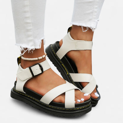 Ritouh | Women’s Roman Sandals – Chunky Sole & Cross-Strap Comfort