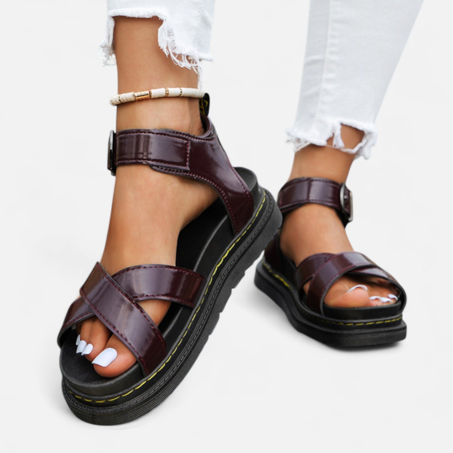 Ritouh | Women’s Roman Sandals – Chunky Sole & Cross-Strap Comfort