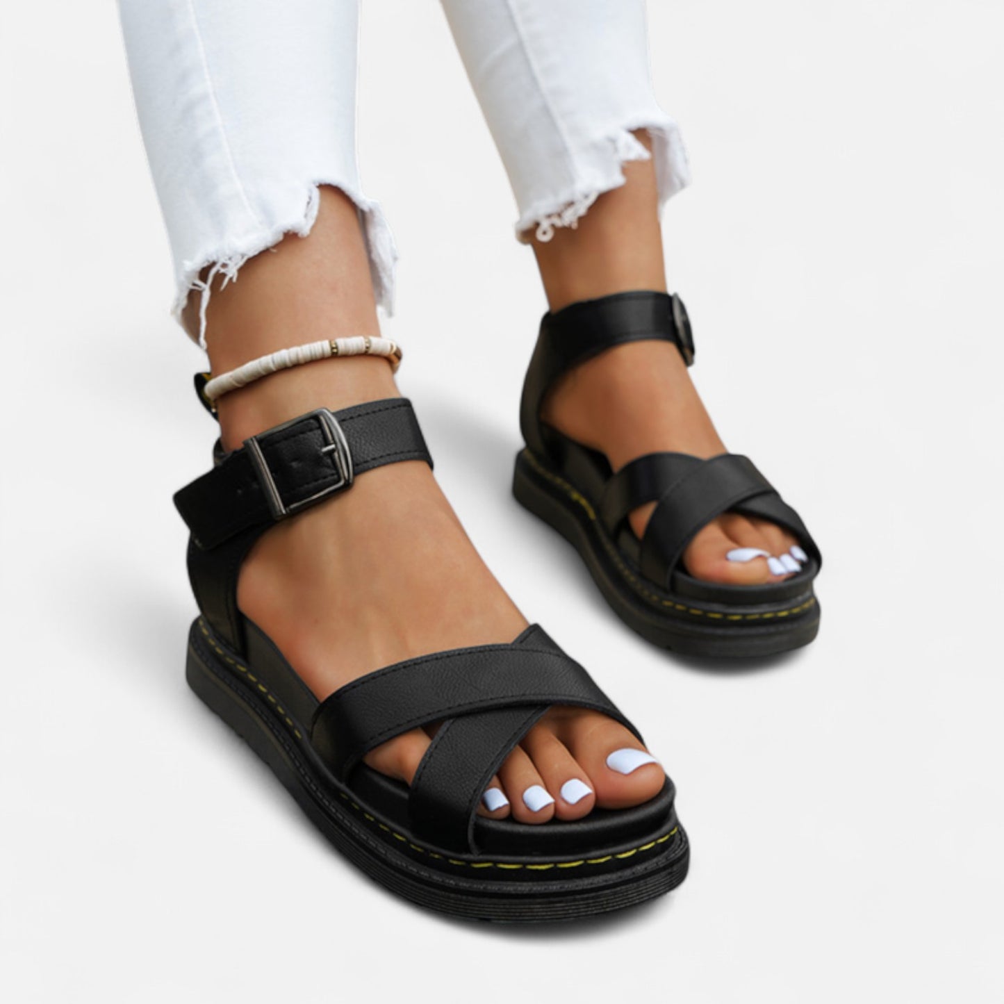 Ritouh | Women’s Roman Sandals – Chunky Sole & Cross-Strap Comfort